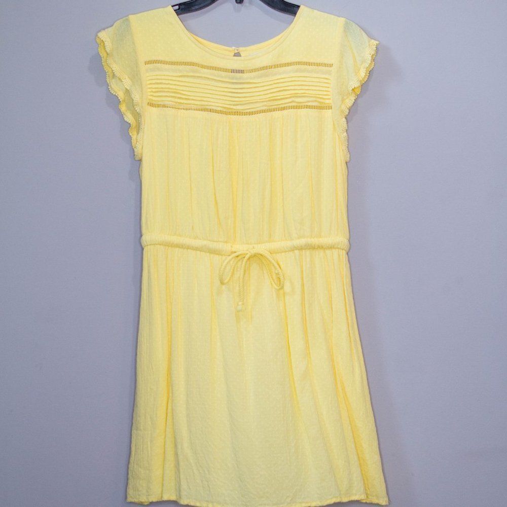 COPPER KEY Lemon Yellow Casual Tie Waist Dress Med